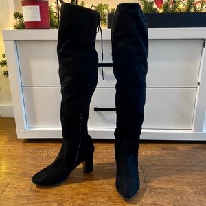 Charlotte Russe Over the Knee Black Suede Boots | Size 9